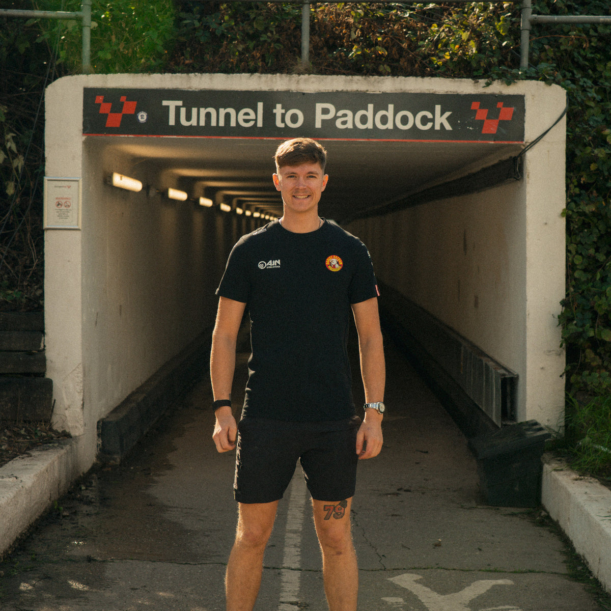 Storm Stacey wearing the Bathams Racing T-Shirt