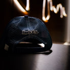 Uggly & Co Navy Blue & White Diamond Trucker Hat back logo