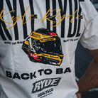 Kyle Ryde 'Back to Back' graphic detail on white T-Shirt